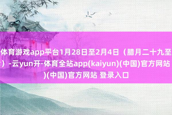 体育游戏app平台1月28日至2月4日（腊月二十九至正月初七）-云yun开·体育全站app(kaiyun)(中国)官方网站 登录入口