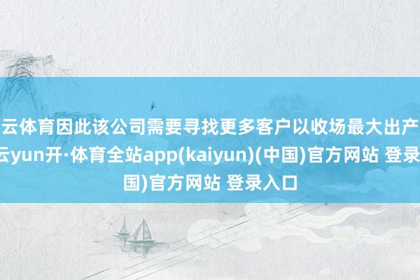 开云体育因此该公司需要寻找更多客户以收场最大出产效果-云yun开·体育全站app(kaiyun)(中国)官方网站 登录入口