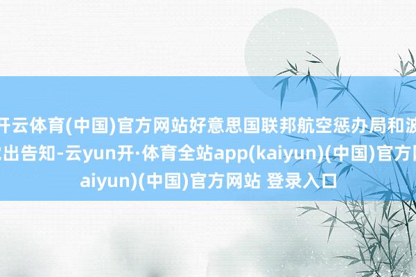 开云体育(中国)官方网站好意思国联邦航空惩办局和波音公司私行觉出告知-云yun开·体育全站app(kaiyun)(中国)官方网站 登录入口