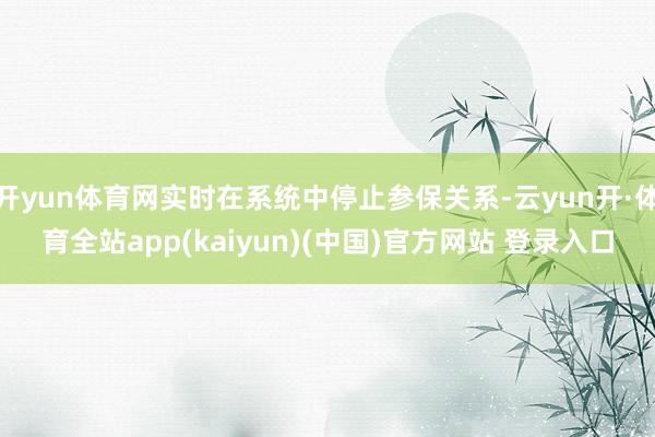 开yun体育网实时在系统中停止参保关系-云yun开·体育全站app(kaiyun)(中国)官方网站 登录入口