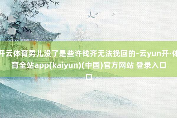 开云体育男儿没了是些许钱齐无法挽回的-云yun开·体育全站app(kaiyun)(中国)官方网站 登录入口