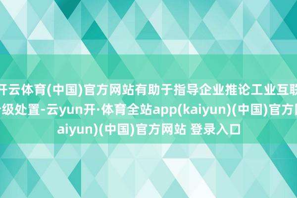 开云体育(中国)官方网站有助于指导企业推论工业互联网安全分类分级处置-云yun开·体育全站app(kaiyun)(中国)官方网站 登录入口